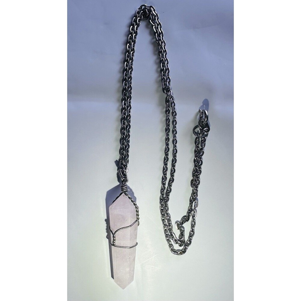 Rose Quartz 💎 Wire Wrap Necklace